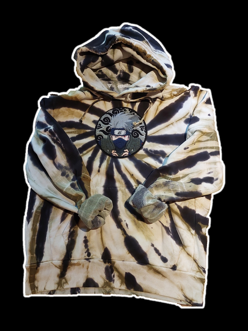 Hypland Tie-Dye Hoodie Naruto Kakashi Patch Official